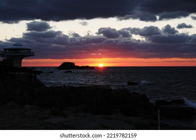 Pacific Ocean Sunset In Japan