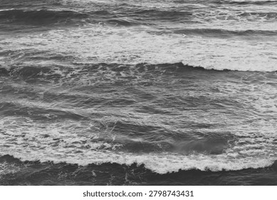 Pacific Ocean Wave Patterns at Sunset California Coast