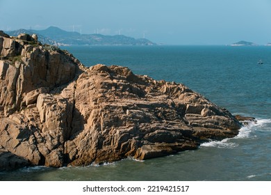 Pacific Ocean, Waves, And Rock Cliffs In Xiapu, Fujian Province, China