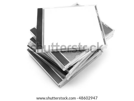 Pack of boxes from disks isolated on white background