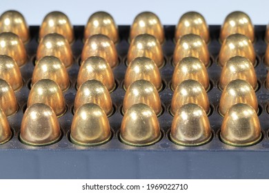pack of bullet 11 mm or .45 acp FMJ (Full Metal Jacket ) ready for use, isolate on white background