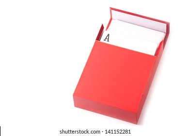 A pack of card inside a red box isolated on white background