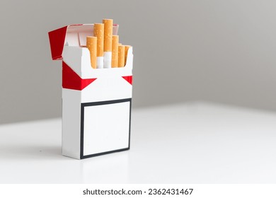 Pack of Cigarettes With Copy Space Isolated on White Background.