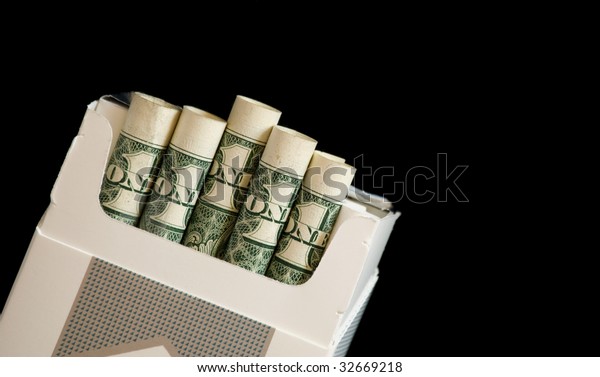 Download Pack Cigarettes Dollar Bills Stock Photo Edit Now 32669218 PSD Mockup Templates