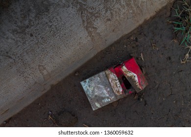 Pack of cigarettes on the ground