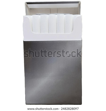 A pack of gray cigarette cases isolated on white bacjground