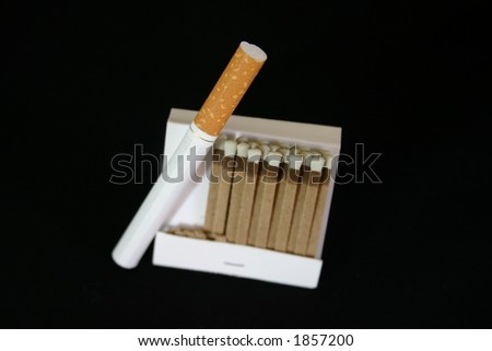 Pack of Matches with a Cigarette - Isolated Object