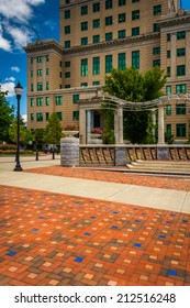 Pack Square Park and the Buncombe County Courthouse in Asheville, North Carolina.