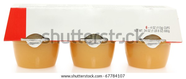 Download Package 6 4oz Cups Applesauce Over Stock Photo Edit Now 67784107 PSD Mockup Templates