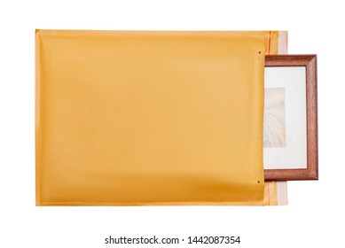 Packaging art picture frame to paper bubble envelope