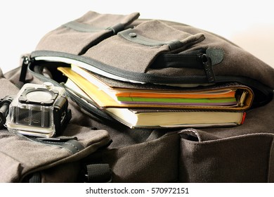 Packaging bag and put it in a notebook with records and a notebook with a cam action in case