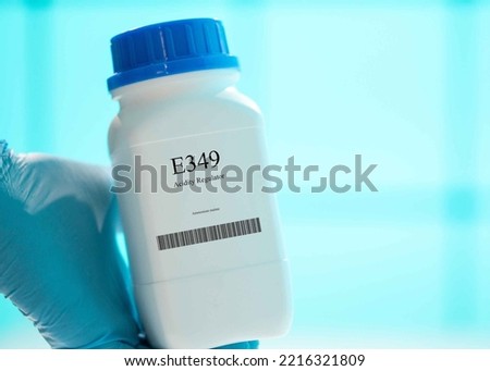 Packaging with nutritional supplements E349 acidity regulator