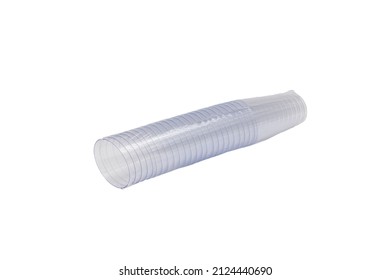 Packaging Of Plastic Utensils On A White Background