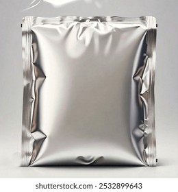 packaging of silver pouch mockup 