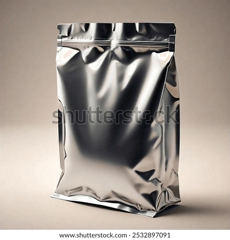 packaging of silver pouch mockup 