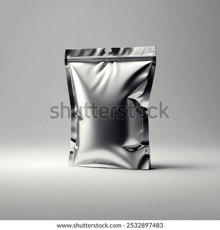 packaging of silver pouch mockup 