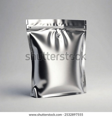 packaging of silver pouch mockup 