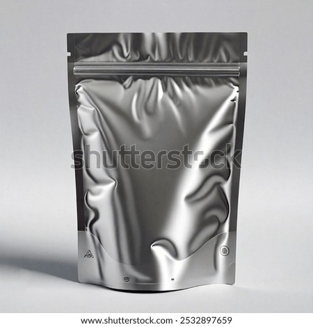 packaging of silver pouch mockup 