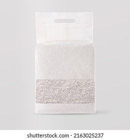 packaging template of white cat litter tofu sand - Shutterstock ID 2163025237
