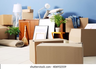 Packed Household Goods For Moving Into New House