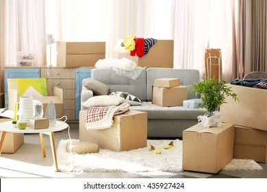 Packed Household Goods For Moving Into New House