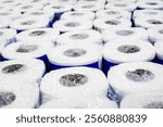 packed white soft three-ball toilet paper