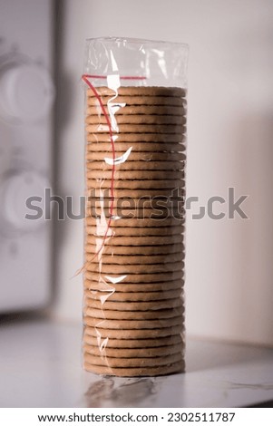 
packet of round breakfast biscuits