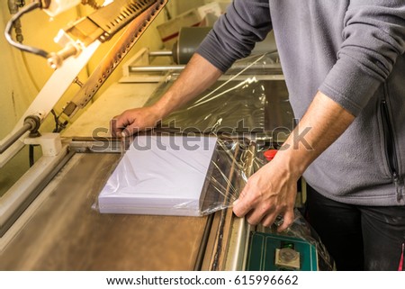 Packing paper with plastic machine