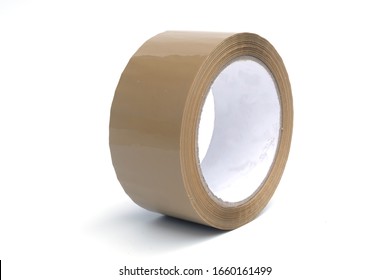 Packing Tape,Brown Tape Isolated On White Background.