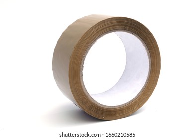 Packing Tape,Brown Tape Isolated On White Background.