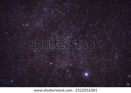 The Pacman nebula and the brightest star Alpha Cassiopeiae in the constellation Cassiopeia.