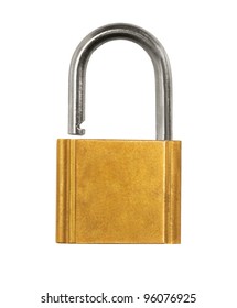 Pad Lock Open Isolated On White Background