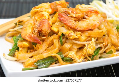 Pad Thai, Stir-fried Rice Noodles, Is One Of Thailand's National Main Dish 