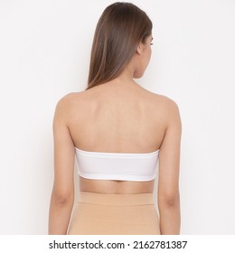 Pad Tube Bra With Transparent Background |white Colour |back Side