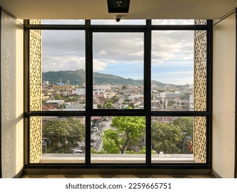 Padang, Indonesia. January 2023. Nice view from hotel window.