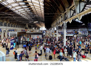 Paddington Train Station, London, England - 8 August 2014 : Paddington Station is one of London's busiest and most important rail transport hubs. 
