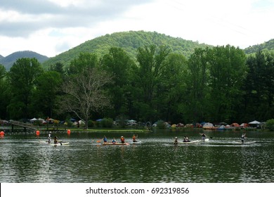 Paddle Boarders At The LEAF Festival In Black Mountain NC