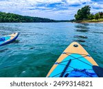 Paddle boarding on Lake Hartwell during the summer