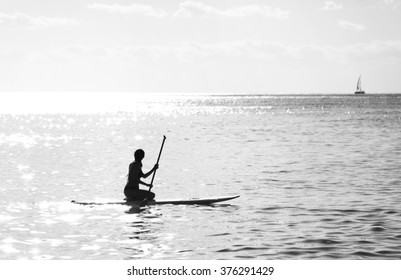 Paddle Boarding At Waikiki Beach Hawaii