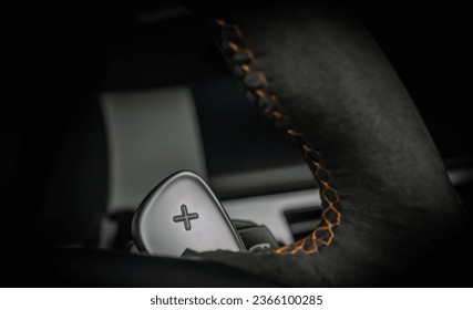 Paddle shifter inside of a car
