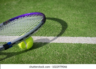 Paddle tennis court and ball