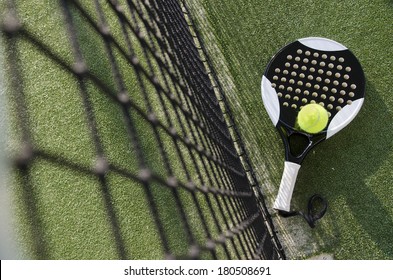 Paddle Tennis Objects On Turf