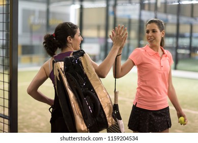 Paddle Tennis Player Ready For Match In Fair Play Hi Five