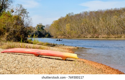 A Paddleboard On A Sandbar Of The Bogue Chitto State Park, Washington Parish, Louisiana