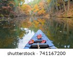 Paddling on Mirror Lake in autumn