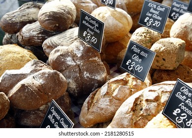 Paddock Wood, Kent, UK, 22nd July 2022, Artisan Bread For Sale, Street Food Market.

