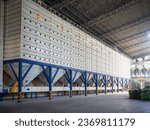 Paddy rice storage temperature control storage silo in rice mill factory.