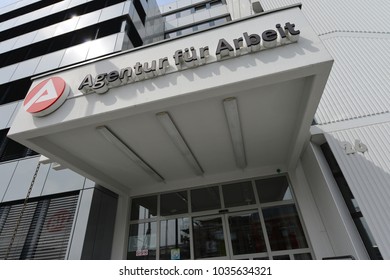 Paderborn, North Rhine-Westphalia / Germany - April 29, 2015: Logo Of A Job Center, The State Owned Employment Agency In Paderborn, Germany