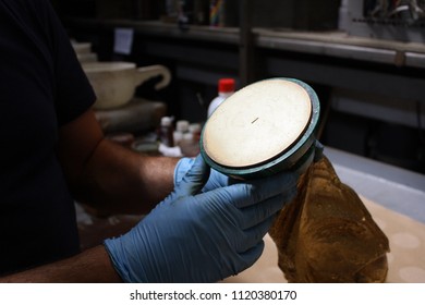 Paderno Dugnano, Milan / Italy - June 25 2018: Original FIFA World Cup Trophy Being Made