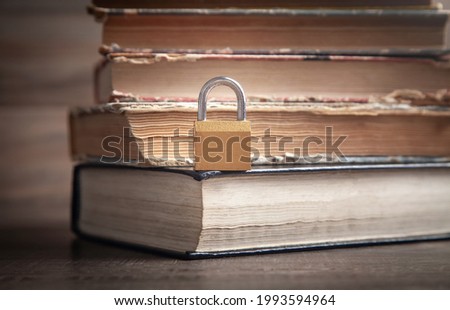 Padlock and book. Information security